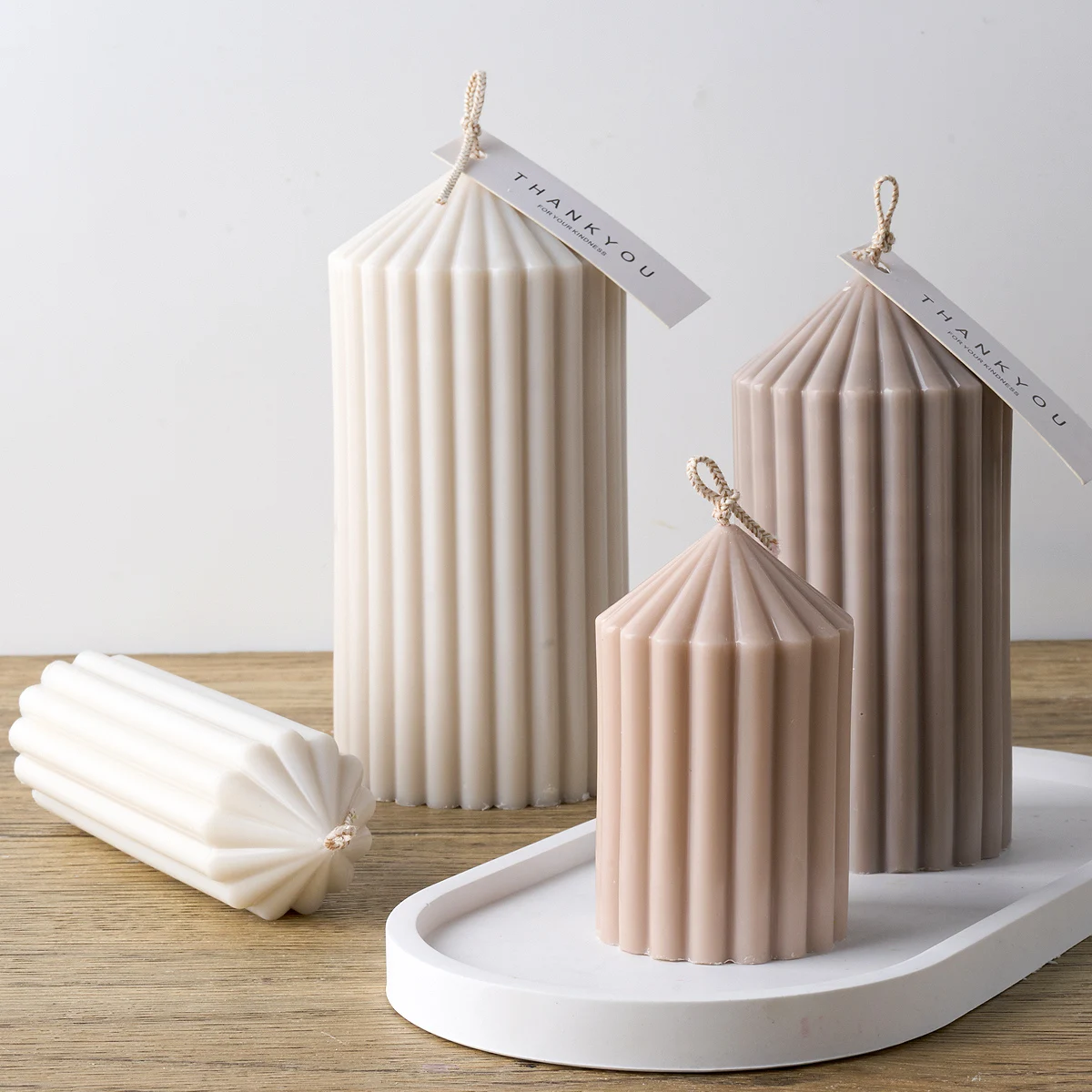 3D Church Pointed Silicone Candle Mold Nordic Style Cylindrical Soap Making DIY Plaster Resin Craft Casting Molds Home Table Dec