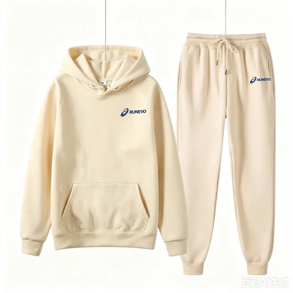 Autumn Women's Solid Color 2-Piece Sportswear Loose Hooded Sports Pants Set Large Size Daily Leisure Sports