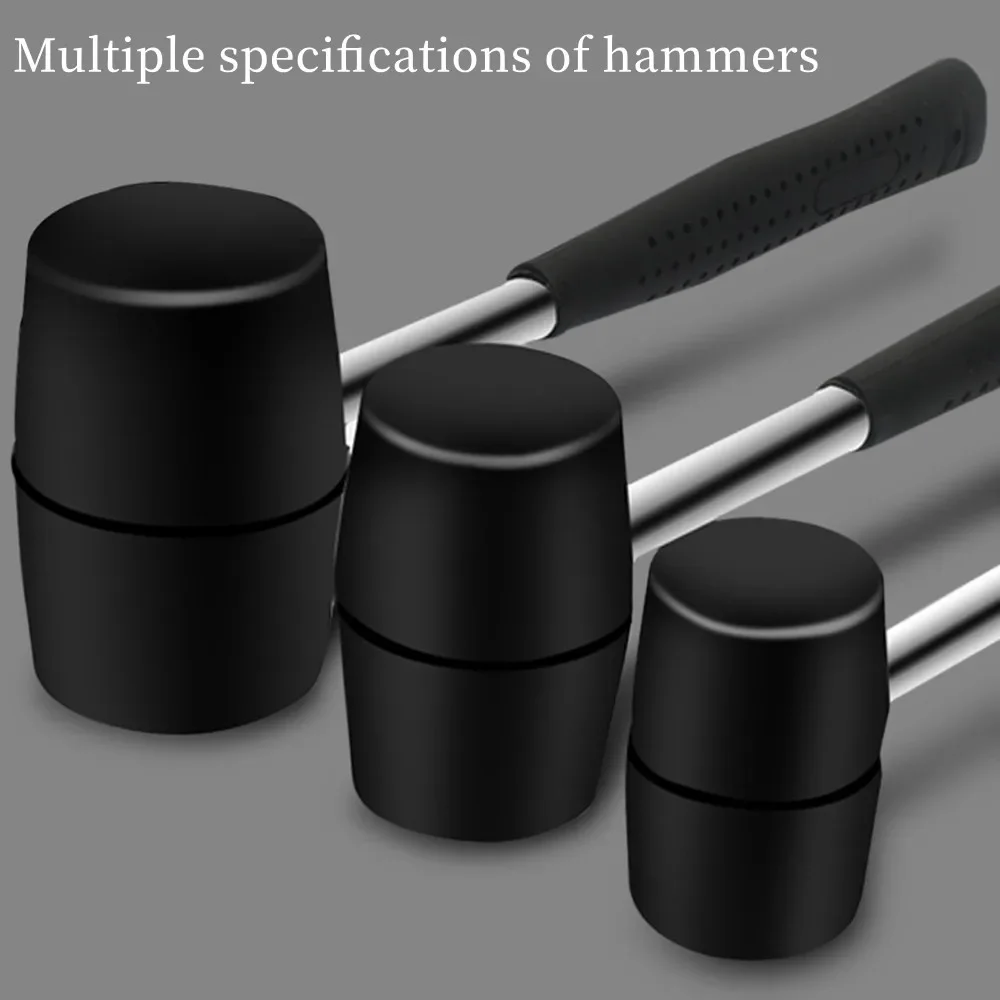 Rubber hammer, floor tile installation, rubber hammer, manual tool, portable heavy-duty wooden hammer