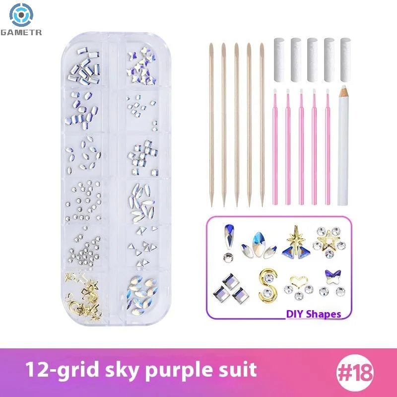 ชุดอุปกรณ์ตกแต่งฟันด้วยคริสตัลเพชรรูปหัวใจ ทรงกลม และรูปทรงต่างๆ หลายสี สำหรับทำเครื่องประดับฟัน