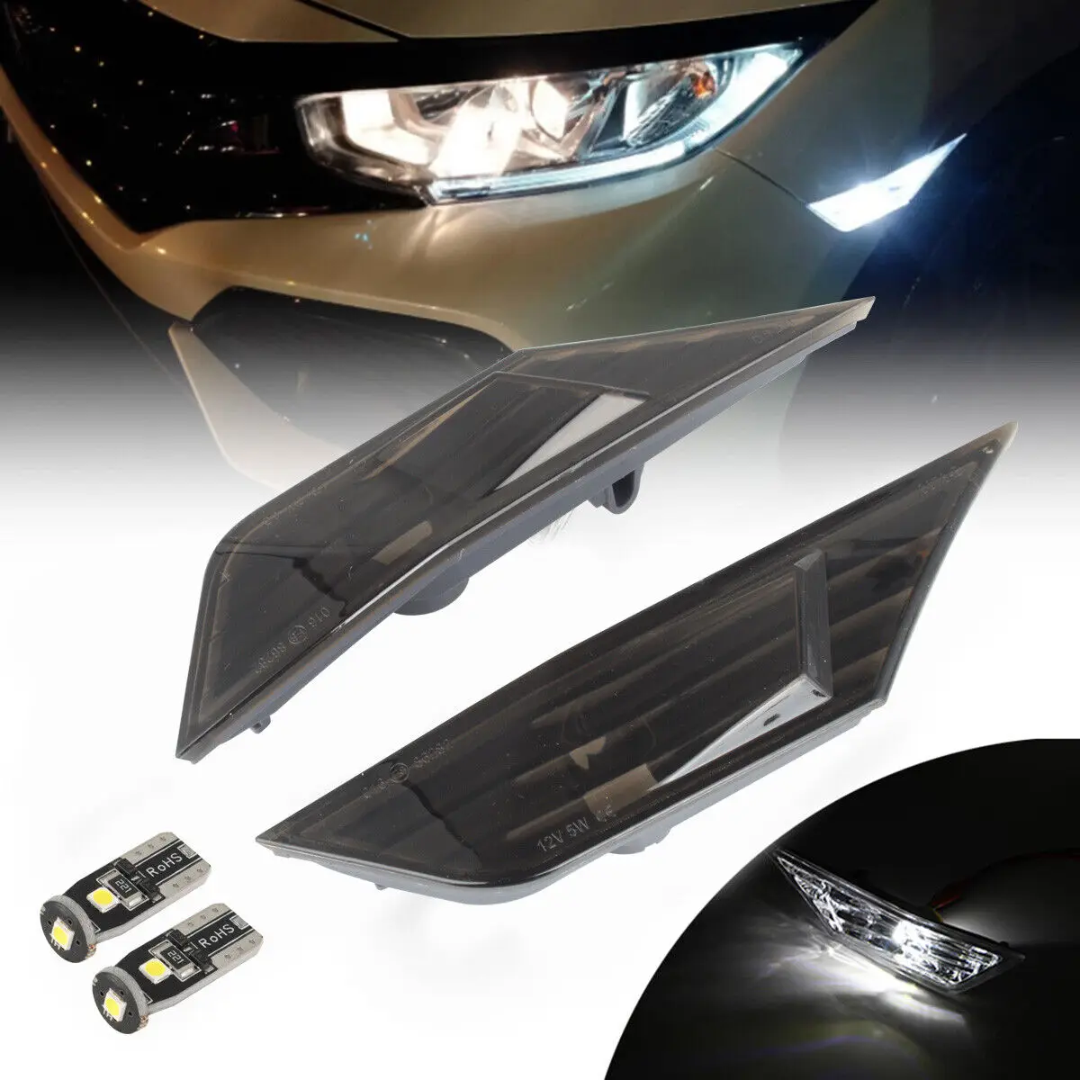 Car Front Bumper Side Marker For Honda Civic Coupe Sedan 2016 2017 2018 2019 2020 2021 Durable Car Lamp Accessories view 3