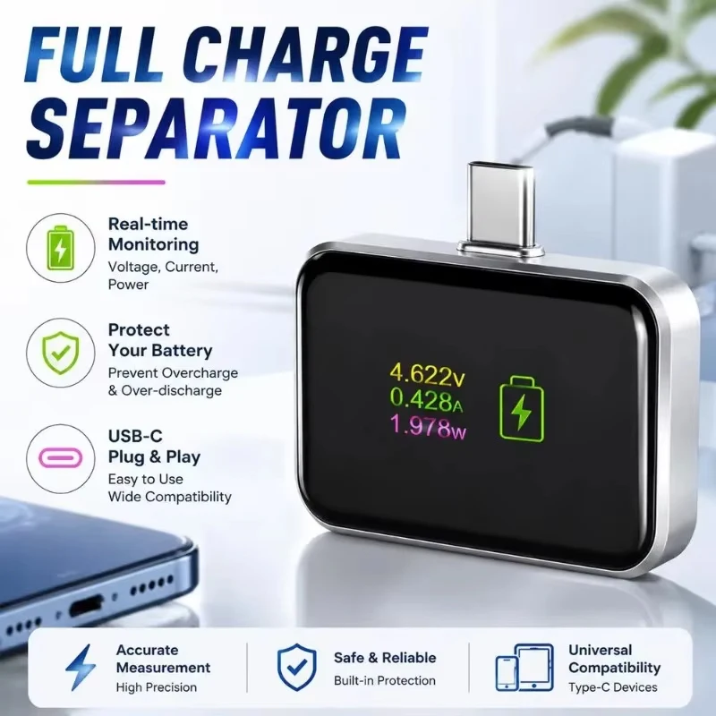 140W Type-C Smart Auto Cut-off Charging Adapter Digital Display Power Monitor Overcharge Battery Protection For iPhone 17 16 Pro