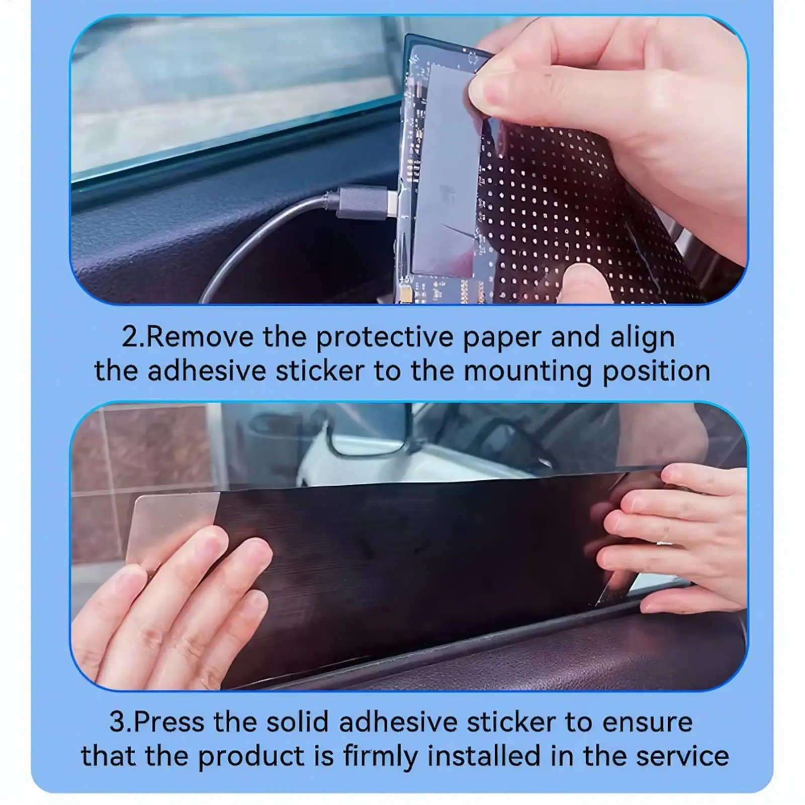 Éclairage intérieur de voiture réglable à LED, lumière sûre et dynamique, éclairage ambiant pour véhicule, intérieur/extérieur, garage, camion