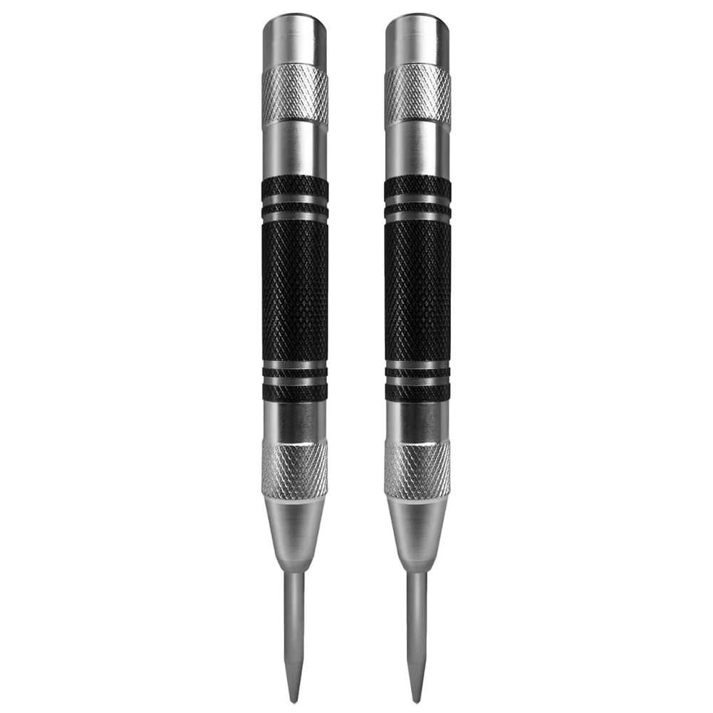 Automatic Center Punch 5 Inch Spring Loaded Center Punch Adjustable Tension Punch Tool for Metal Wood Glass 2 Pcs