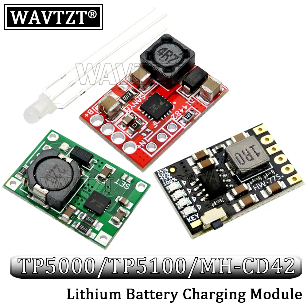 TP5100 charging management power supply module board TP5000 1A 2A compatible with 4.2V 8.4V single and double lithium batteries