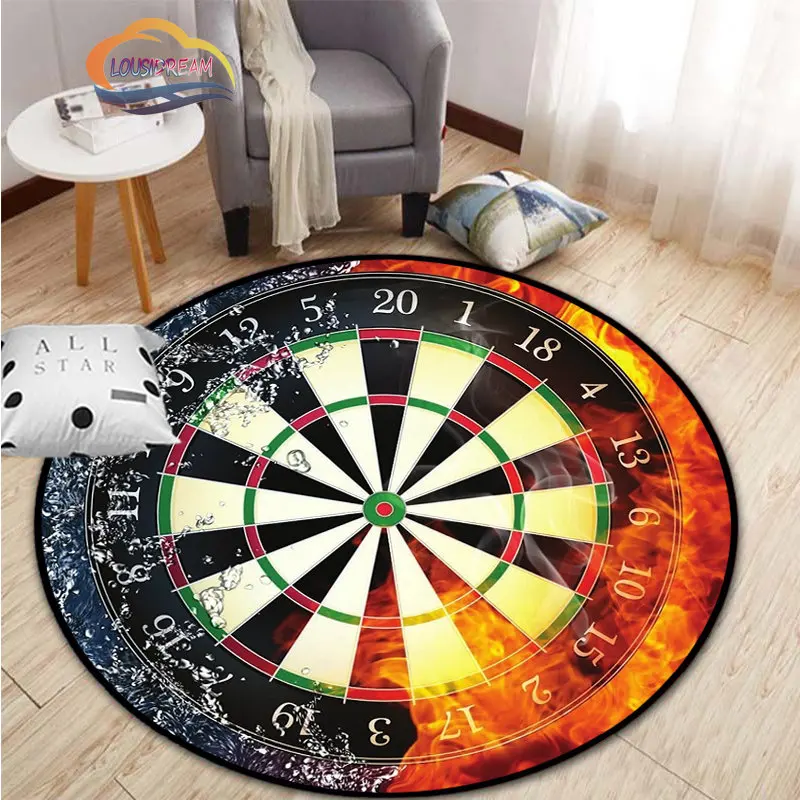 Fashion Dartboard Circular Rug 3D Printing Ice and Fire Darts Pattern Carpet Children's  Living Room  Bedroom Decoration