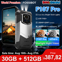 Fossibot F107 Pro Rugged Mobile Phone 30(12+18)Go+512Go  Android 15 28000mAh 66W 200MP+32MP 5G NFC/GPS Dual Bright Flashlights