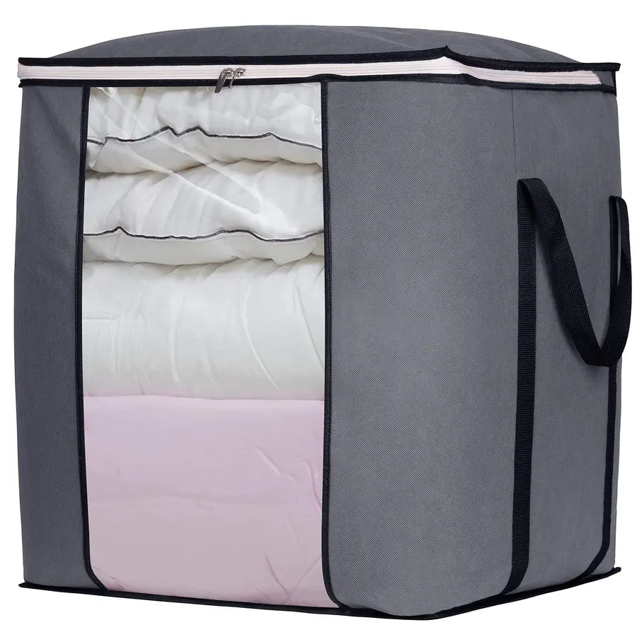 

Вместительные дышащие контейнеры для хранения одеял и одежды объемом 120 л, усиленные, для одеял King Size, постельного белья, подушек и простыней