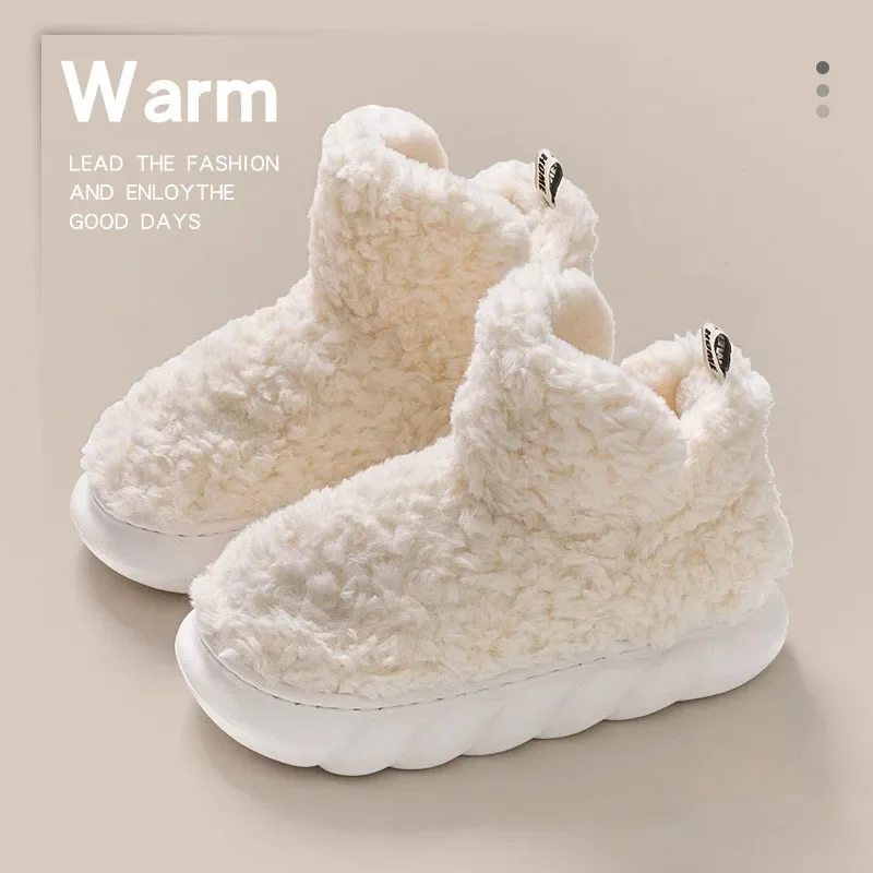 2024 donne calde pantofole di pelliccia inverno nuove scarpe di cotone addensato Indoor outdoor femminile antiscivolo peluche stivali da neve