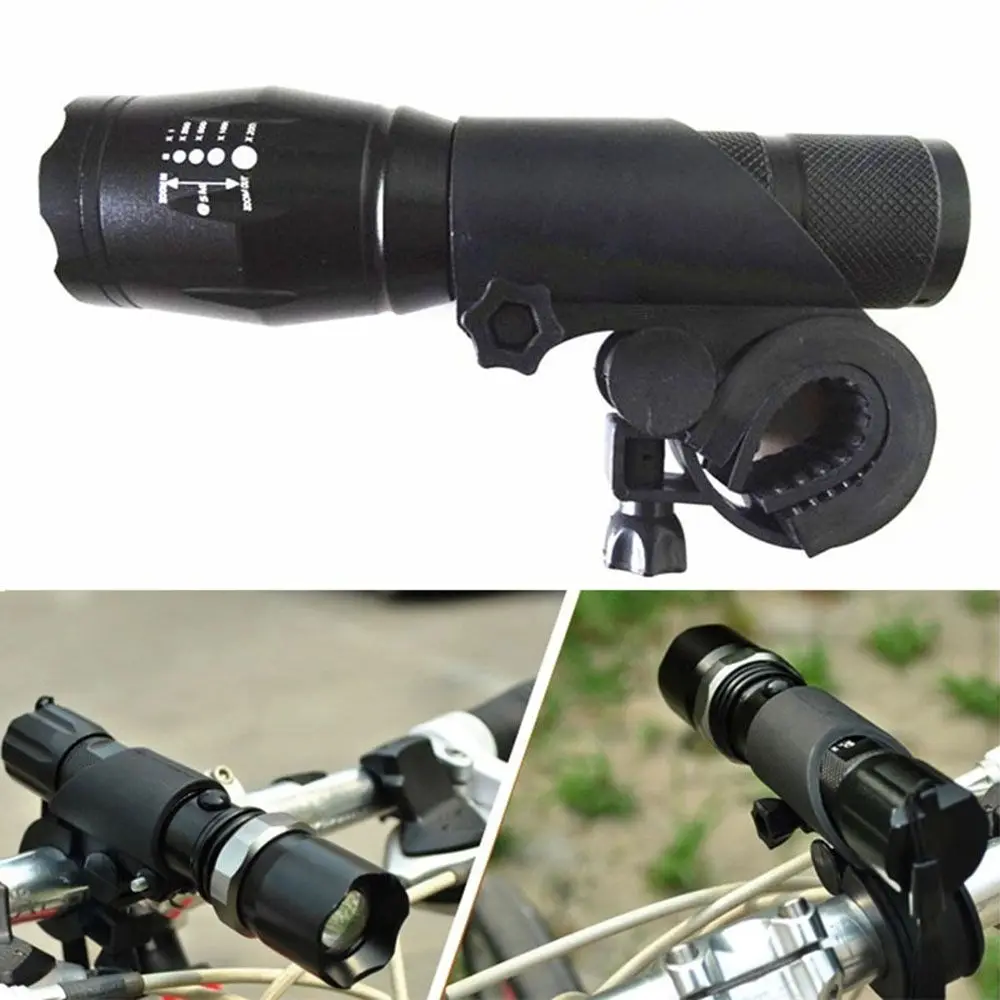 Sports Bicycle Accessories Clamp Bike Flashlight LED Torch Clip Cycling Handlebar Mount Light Holder Bicycle Light Lamp Stand