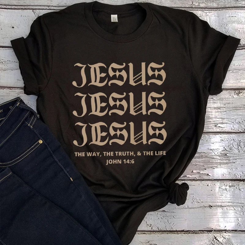 Jesus Shirt Christian Shirts Gothic Vintage Clothes Christian Bible Verse Shirt Aesthetic Clothes Harajuku Tee L