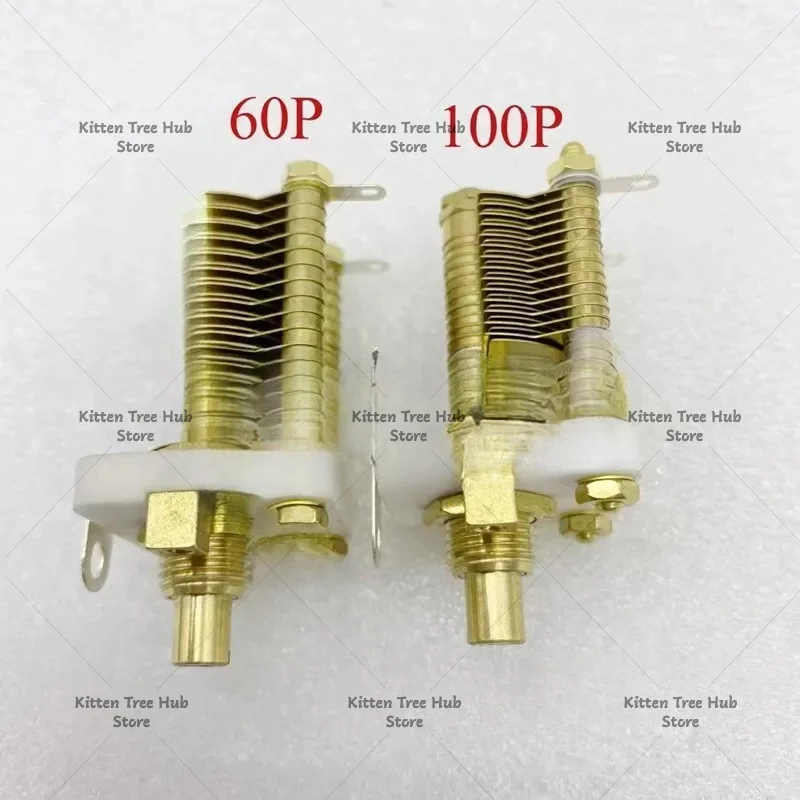High Frequency High  value Ceramic All Copper Single Air Variable Capacitor 60P/100P