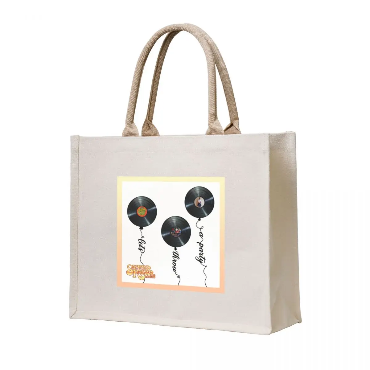 

Sammy Rae & The Friends Lets Throw a Party Record Balloons Tote Bag custom bags Canvas bag for women Canvas