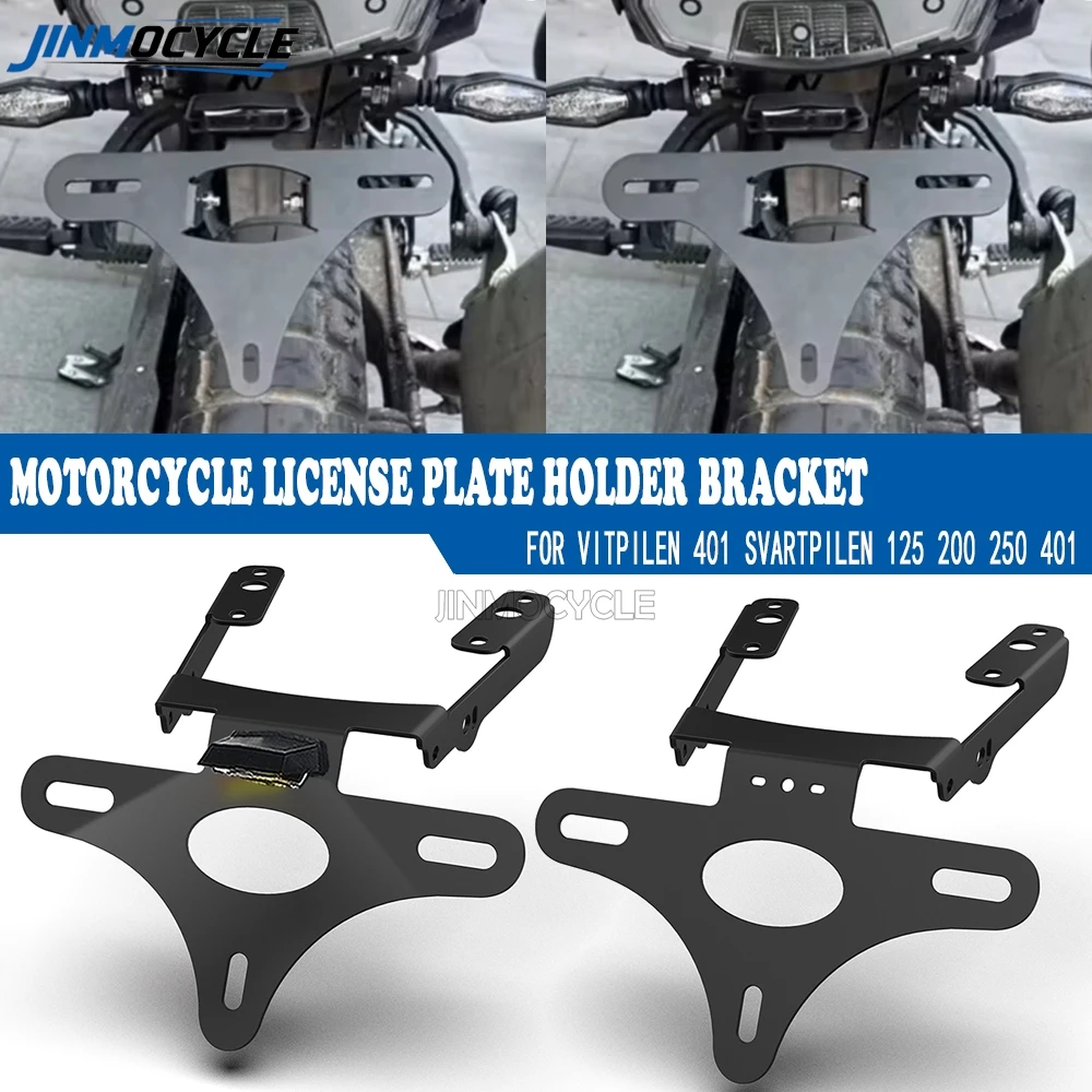 

New For Husqvarna VitPilen401 2018-2025 SvartPilen 125 200 250 401 License Plate Holder Tail Light Bracket Fender Eliminator Kit