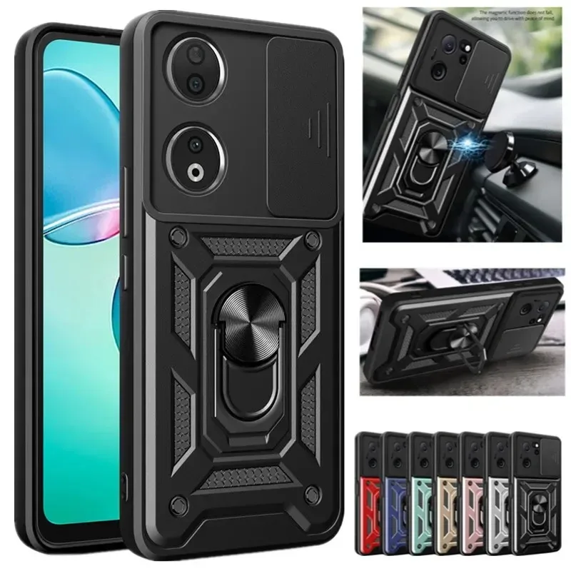 

Armor Case for Honor 90 90Smart 90Lite Honor 70 70Lite Cover Lens Protection with Ring Magnetic Holder Coque Fundas