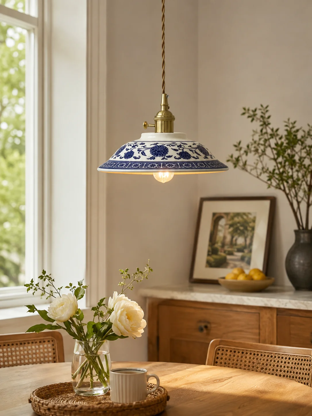 ceramic-pendant-light-celadon-flower-shade-hanging-lamp-with-brass-socket-adjustable-cord-hardwired-ceiling-light-for-kitchen