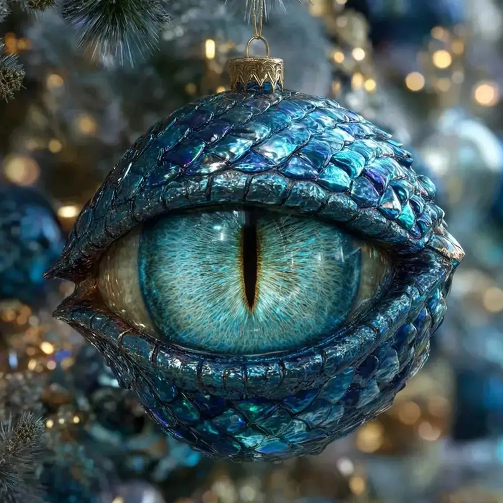 Ornamento natalizio in acrilico a forma di occhio di drago 2D Decorazione scura Appeso Natale Ornamento per biscotti natalizi Piccolo fest X2S4