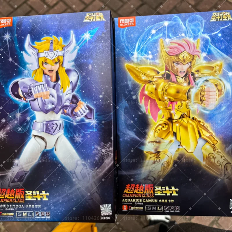 

Blokees Saint Seiya Champion Version Aquarius Camus Cygnus Hyoga Action Figures Toy Assembly Figure Model Toy Kit Collect Gift