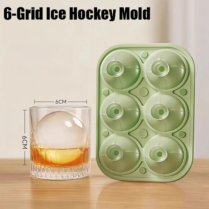 

6Grid Whiskey Ice Hockey Mold Ice Making Mold Silicone Ice Cube Tray Mold DIY Ice Maker Ice Cube Tray Bar Kitchen Accessories