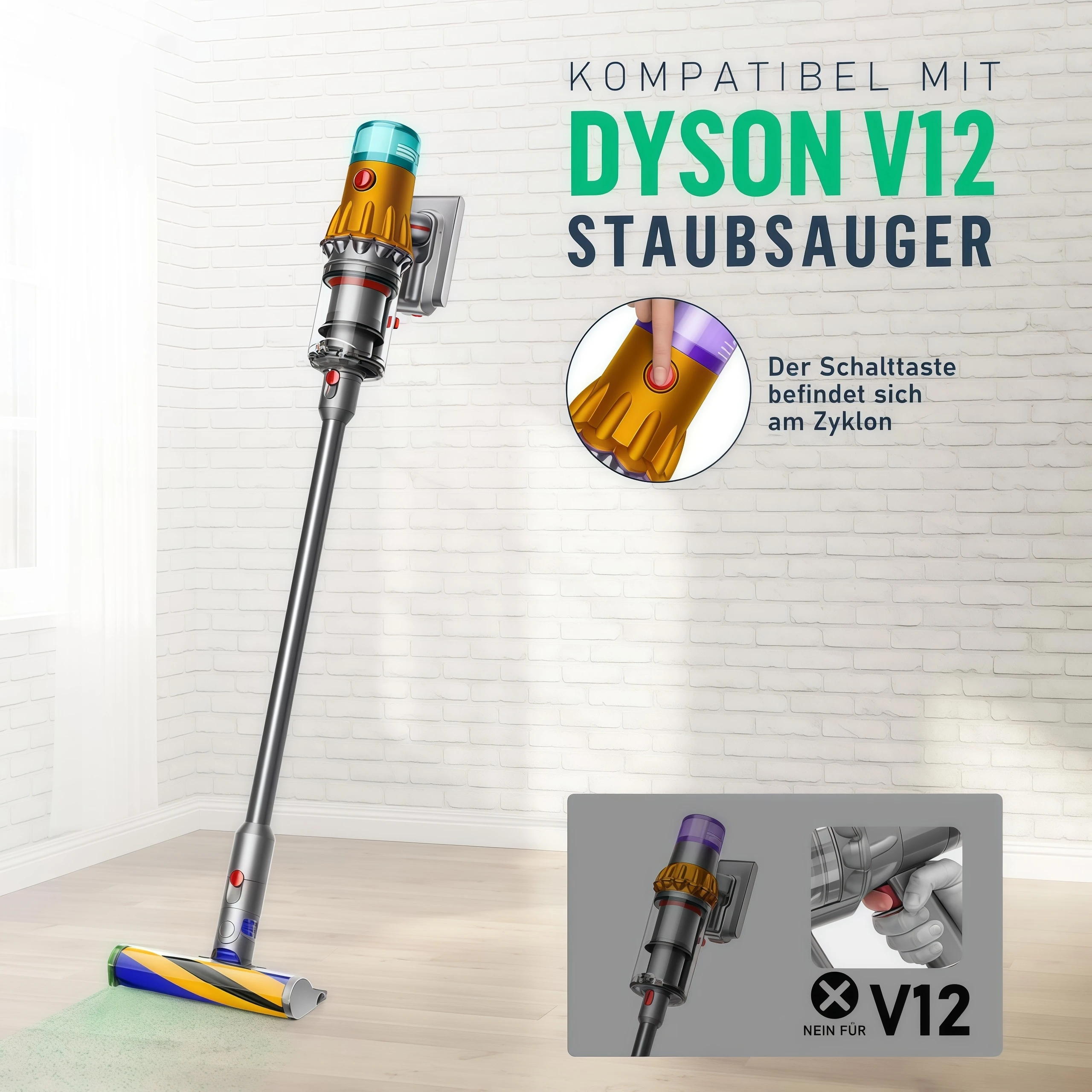 For Dyson V12 Detect Slim Soft Brush Roller Brushes Vacuum Cleaner Roller Replacement Parts Floor Nozzle Accessories HEPA Filter