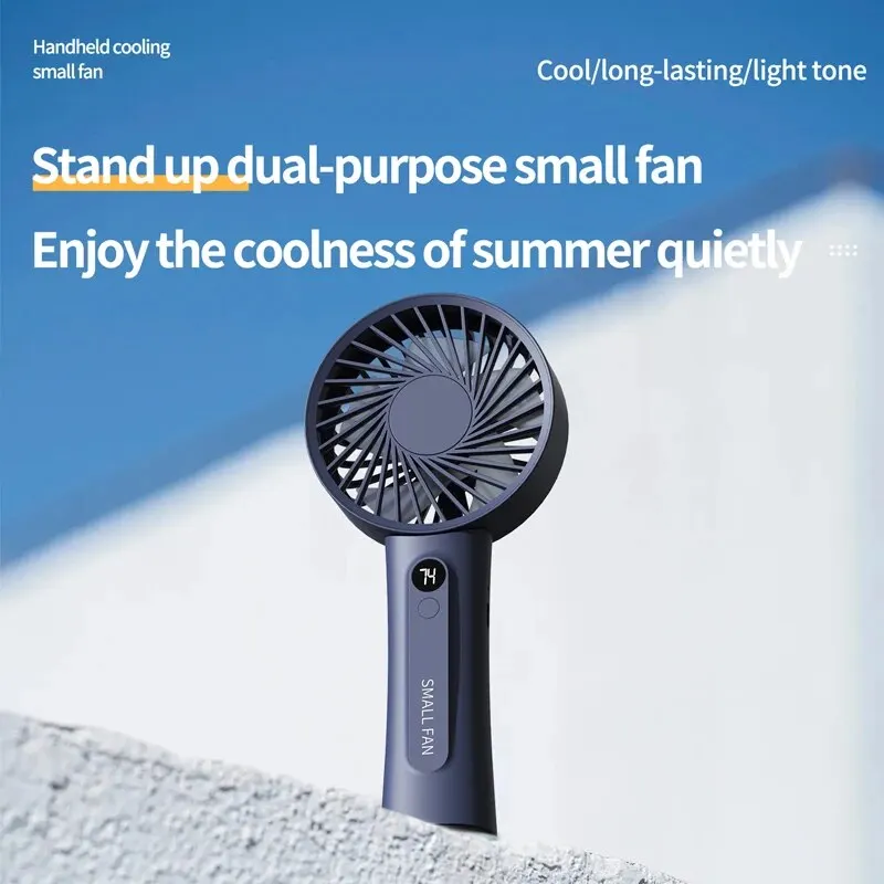 

GGbingo Portable Handheld Folding Fan LED Digital Screen Small Fans USB Charging Cooling Mini Desktop Fan for Home Office