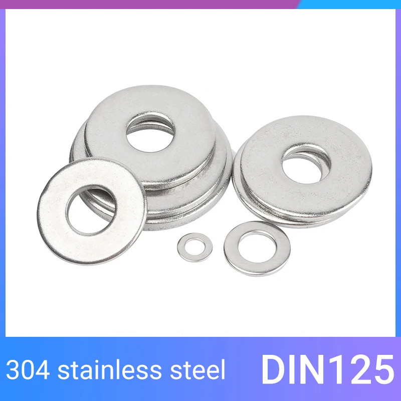 GB97 A2-70 304 Stainless Steel Flat Washer Plain Gasket M2 M3 M4 M5 M6 M8 M10 M12 M14 M16 M18 M20 M22 M24 M27