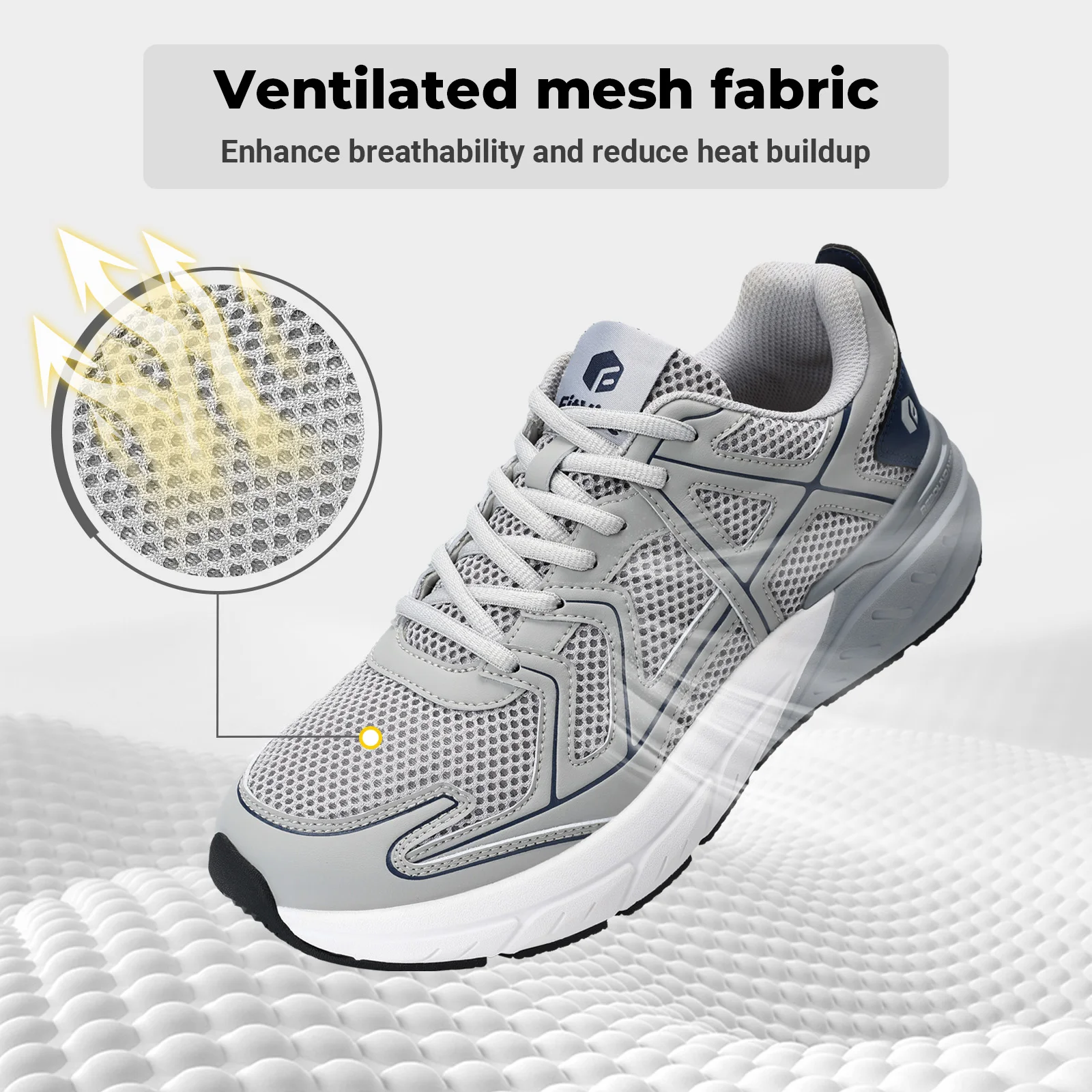 Zapatos para caminar Fittington para hombre, zapatillas con amortiguación más gruesa y ancha, zapatos Extra anchos, zapatos hinchables para entrenamiento, gimnasio, atléticos