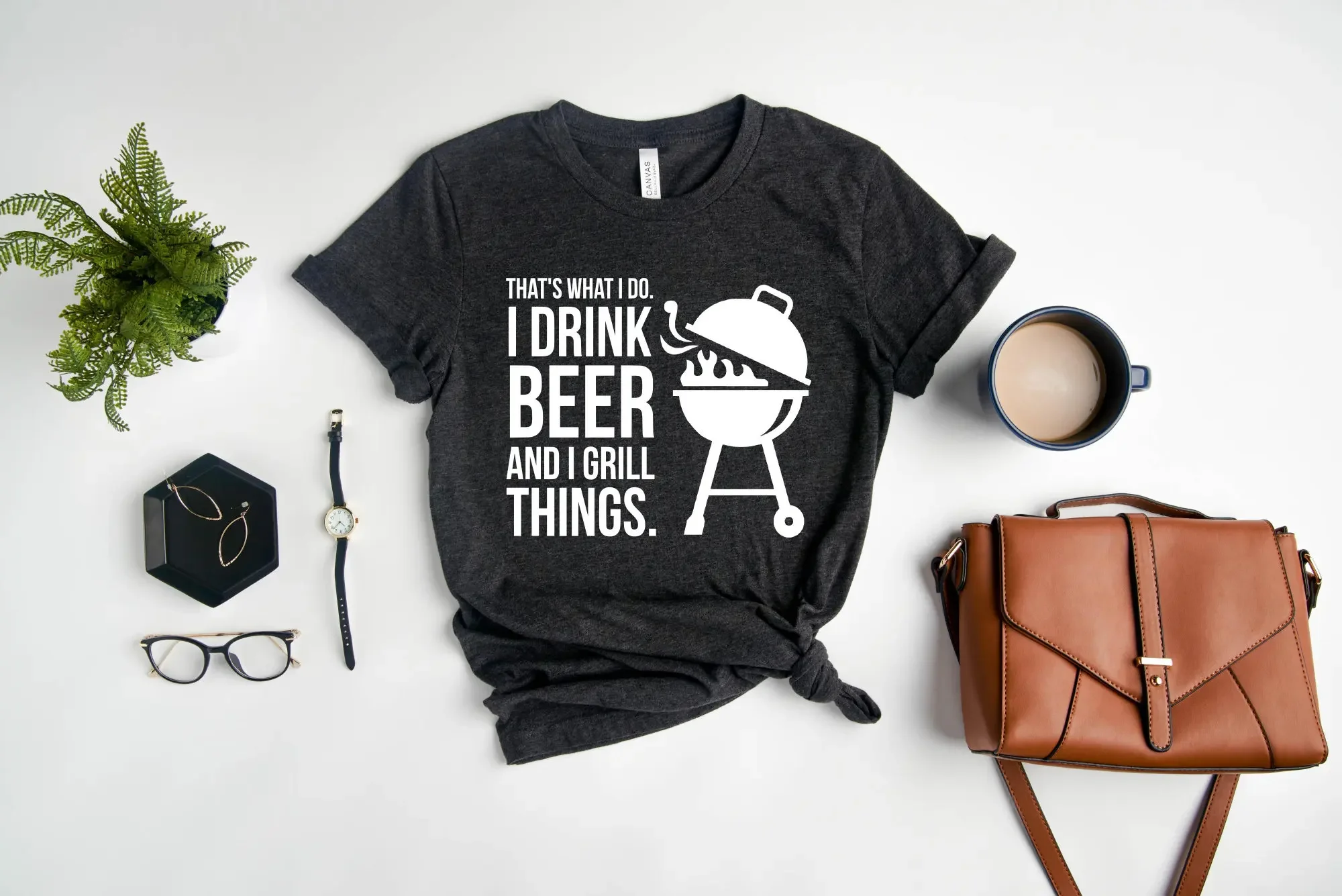 Camiseta H017 I Drink Beer And Grill Things para el Día del Padre, Bbq Pit Master Dad, de la esposa, para amantes
