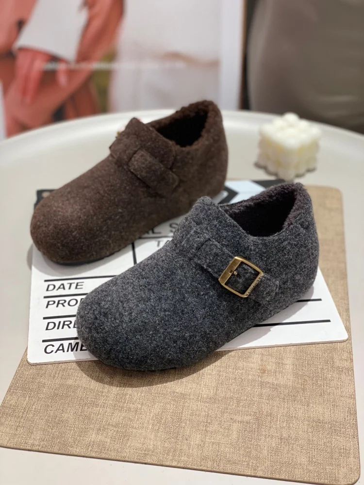 

Women's Winter Warm Cotton oes Fce Lined Casual Comfortable Lightweight Retro Sle Velvet Booties round Toe Rubber Sole