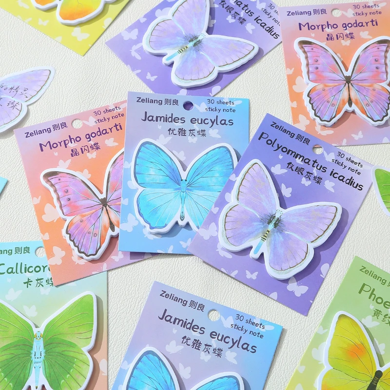Geschenk Bunte Schmetterling Flatternde Schmetterling Haftnotiz Kreative Cartoon Niedliche Papier Sticky Memo Pad Kawai Schreibwaren