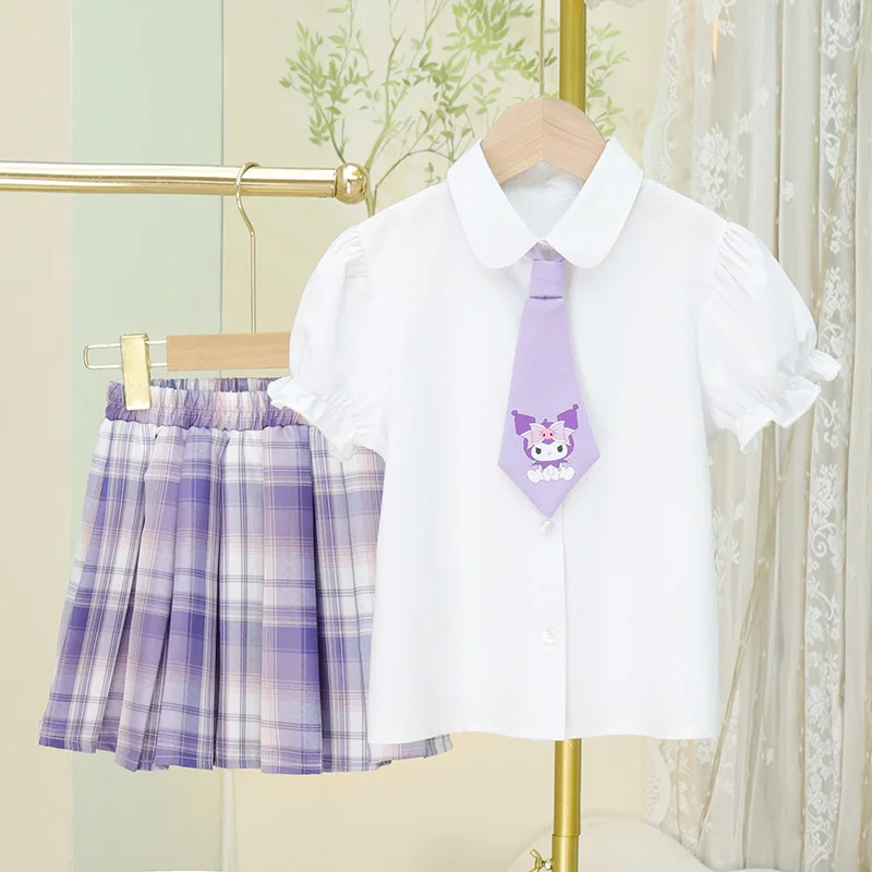 

Kawaii Sanrio My Melody Kuromi Cinnamoroll Girls Japanese Jk Schoolgirl Basic Summer New Girl Shirt College Style Uniform Coat