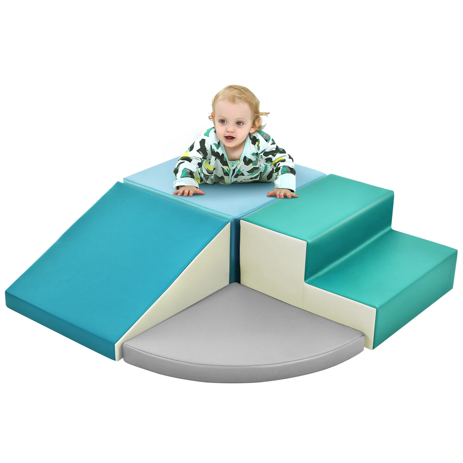 Soft Climb and Crawl Foam Playset, Safe Soft Foam Nugget Block for Infants, Preschools, Toddlers, Kids Crawling and Climbing Ind