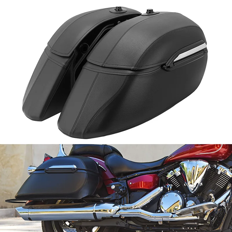 2X Motorcycle Saddlebag Leather Luggage Saddle Bags Outdoor Side Bag For Harley BMW KAWASAKI YAMAHA Honda