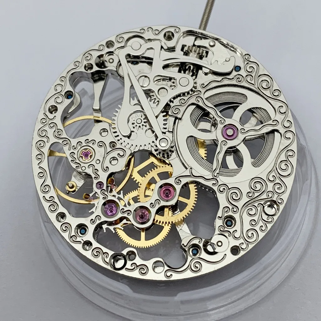 17 Jewels Full Skeleton 6497 movement Hand Winding mechanical movement fit Parnis mens watch P74