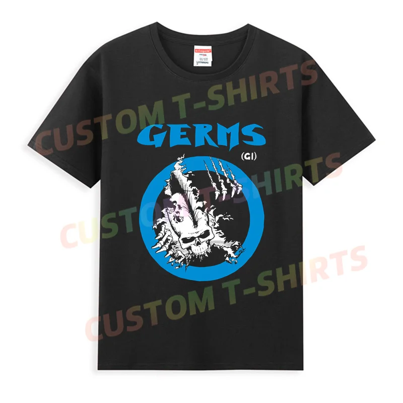 2024 Hot Sale Summer 100% Cotton Germs GI Skull Rock N Roll Music Band T Shirt Men Short Sleeves Tee Hip Hop Streetwear T-shirt