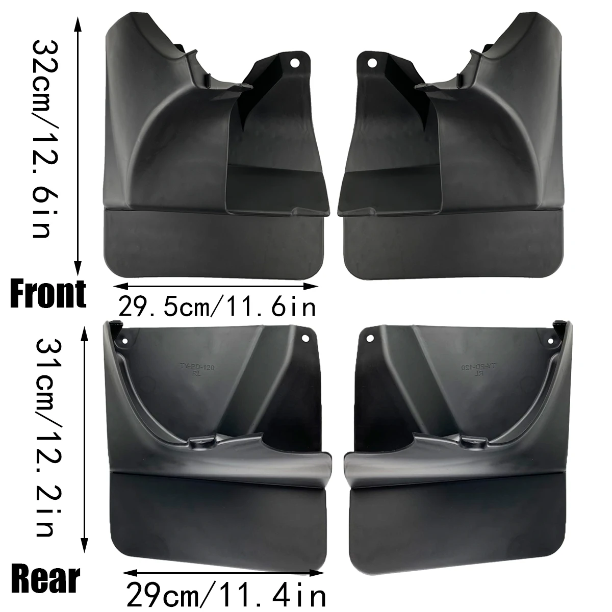 OE Styled Molded Mud Flaps Mudflaps Splash Guards Mudguards Front Rear Fender For Toyota Land Cruiser Prado FJ120 120 2003-2009