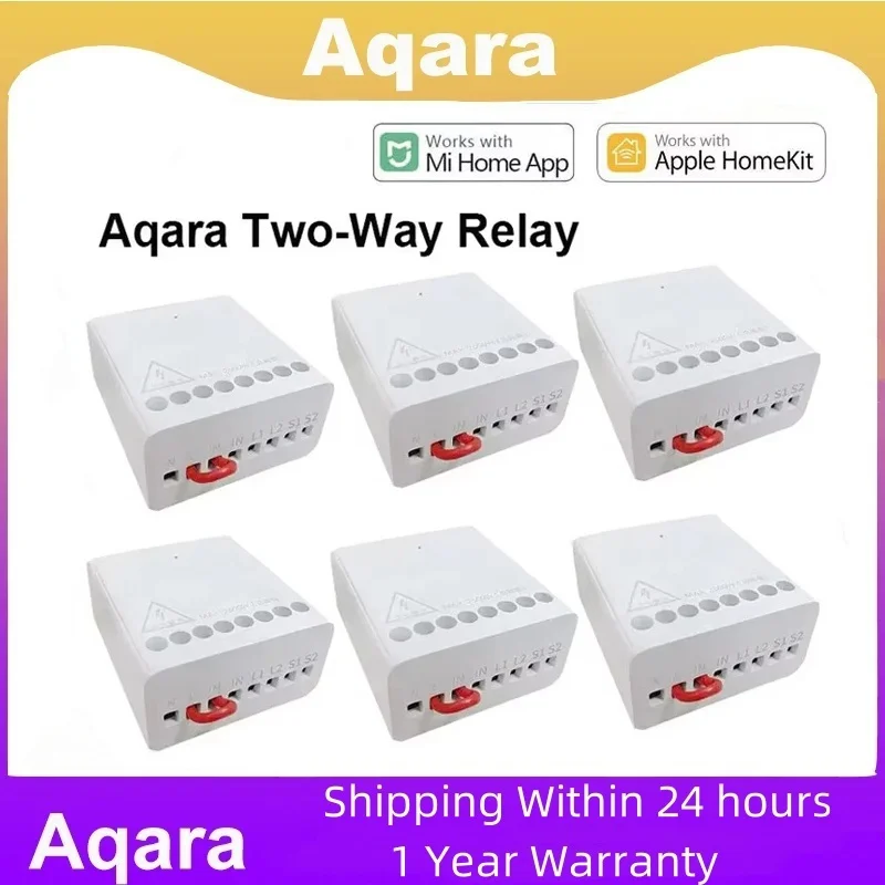 

Релейный двусторонний модуль управления Aqara Zigbee, контроллер беспроводного релейного переключателя, 2 канала LLKZMK11LM, работает с приложением Aqara Home Homekit