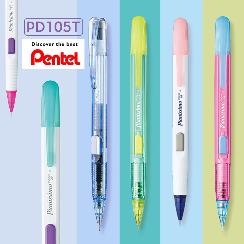 Japan Pentel Mechanical Pencil Stationery with Eraser Limited Side Press 0.5mm Transparent Anti Slip Pen Holder School Supplies