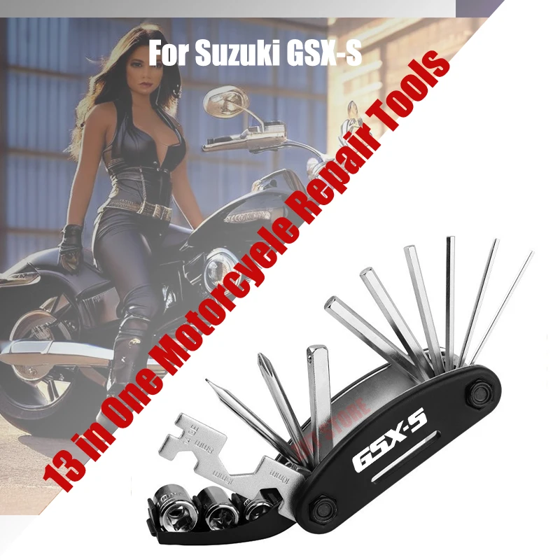 

For Suzuki GSX-S 13 in 1 Bike Bicycle Multi Repair Tool Set Kit Hex Spoke Cycle Screwdriver Tool Wrench Mountain Cycle Tool Sets