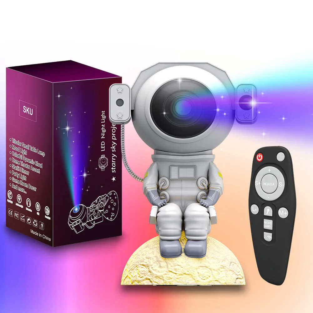 D2 Star Projector Galaxy Night Light Astronaut Nebula Galaxy Lighting Space Bedroom Projector Starry Nebula Gifts for Kids Adult