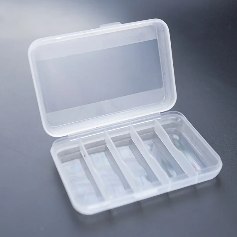 Jewelry Pearl Storage Box Jewels Transparent 5 Grids Plastic Boxes Pendant Rings Earring Rectangle Square Case Jewelry Packaging