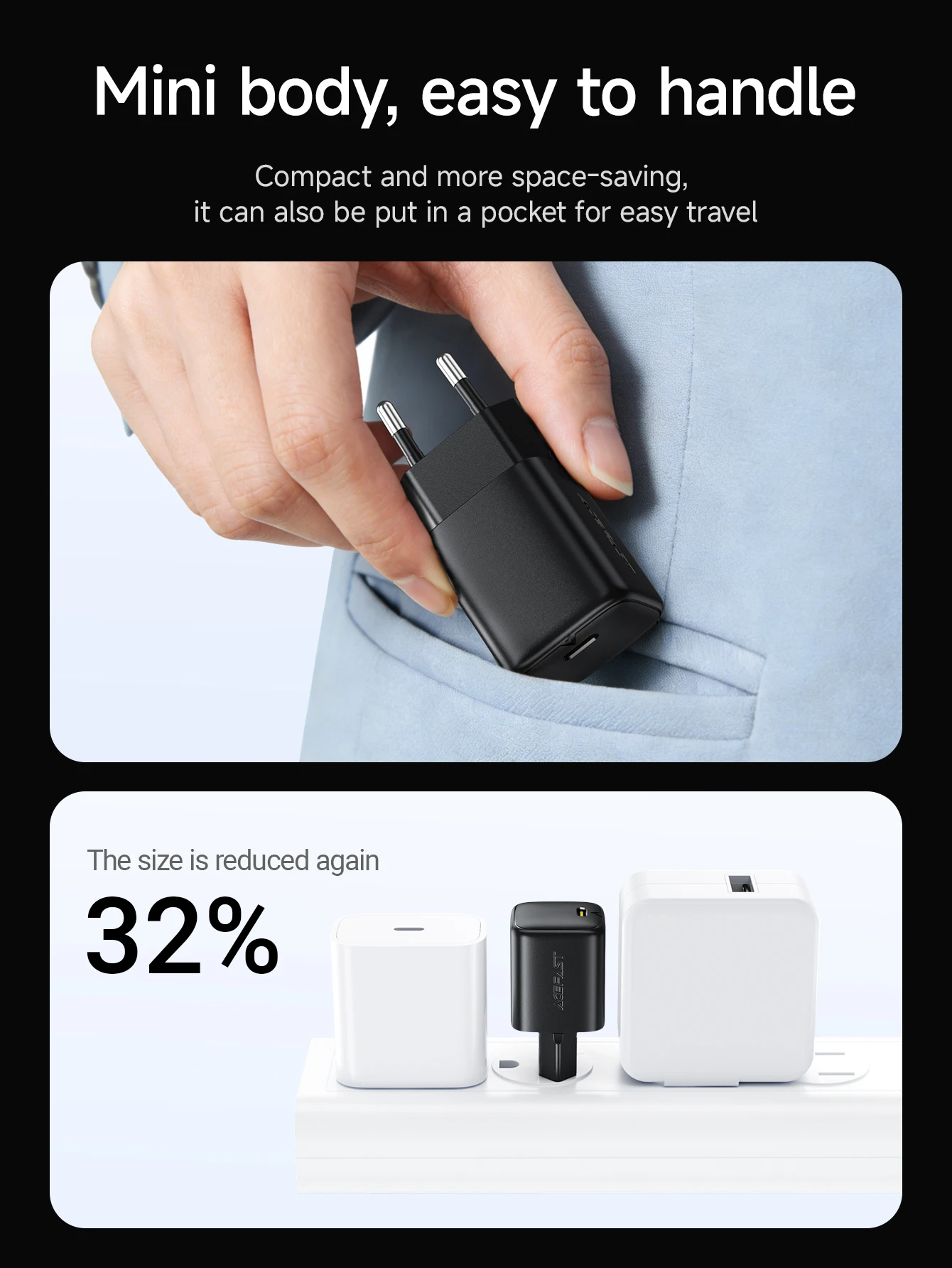 ACEFAST EU GaN PD67W Schnelle Lade USB C Lade Für Xiaomi 15T Pro 17 Pro Max Wand Schnell Lade Adapter für iPhone 17 16 15 – Detail 6