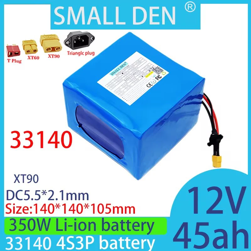 12.8V 45Ah 33140 Lifepo4 battery pack 4S3P built-in BMS power supply, solar high-power and high-capacity power supply