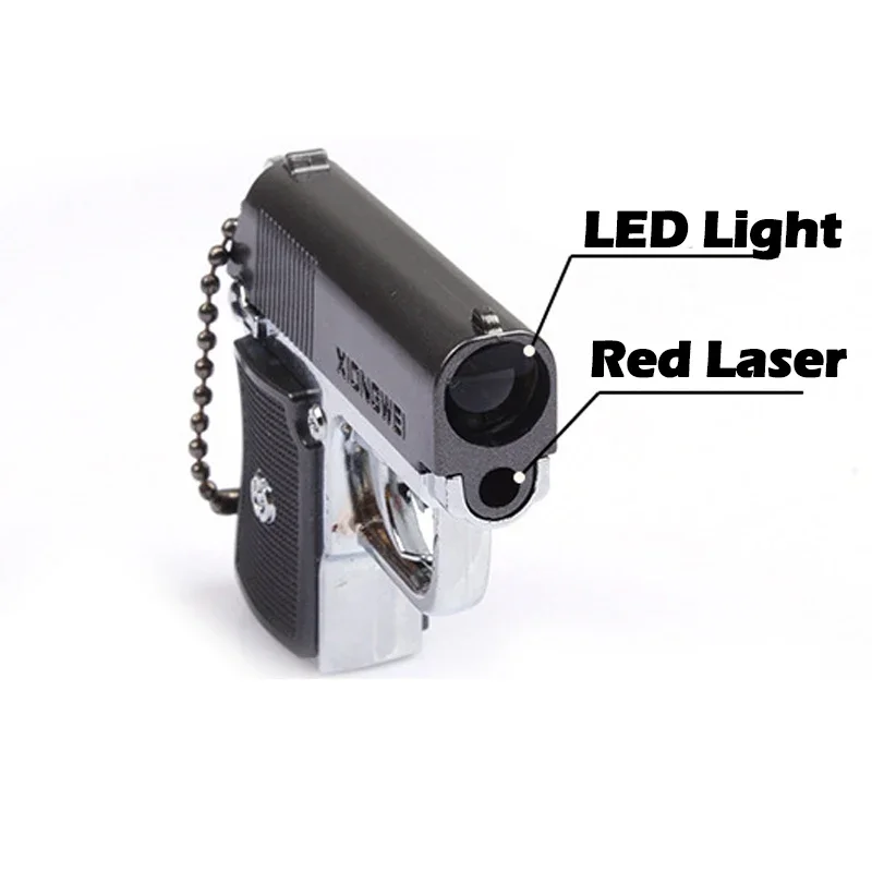 1PCS Multifunction Gun Model Flashlight Lighting Laser Infrared Multi-function Key Chain Cat Toy Outdoor EDC Tools