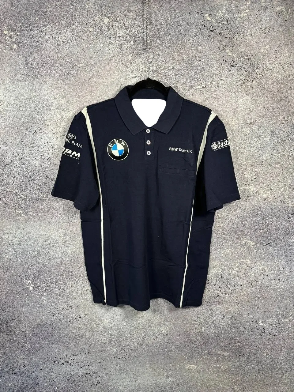 

Comfortable Breathable Short Sleeves BMW Motorcycle Riding Sport Tops Trendy Printed Pattern Casual Polo Shirt With Buttons