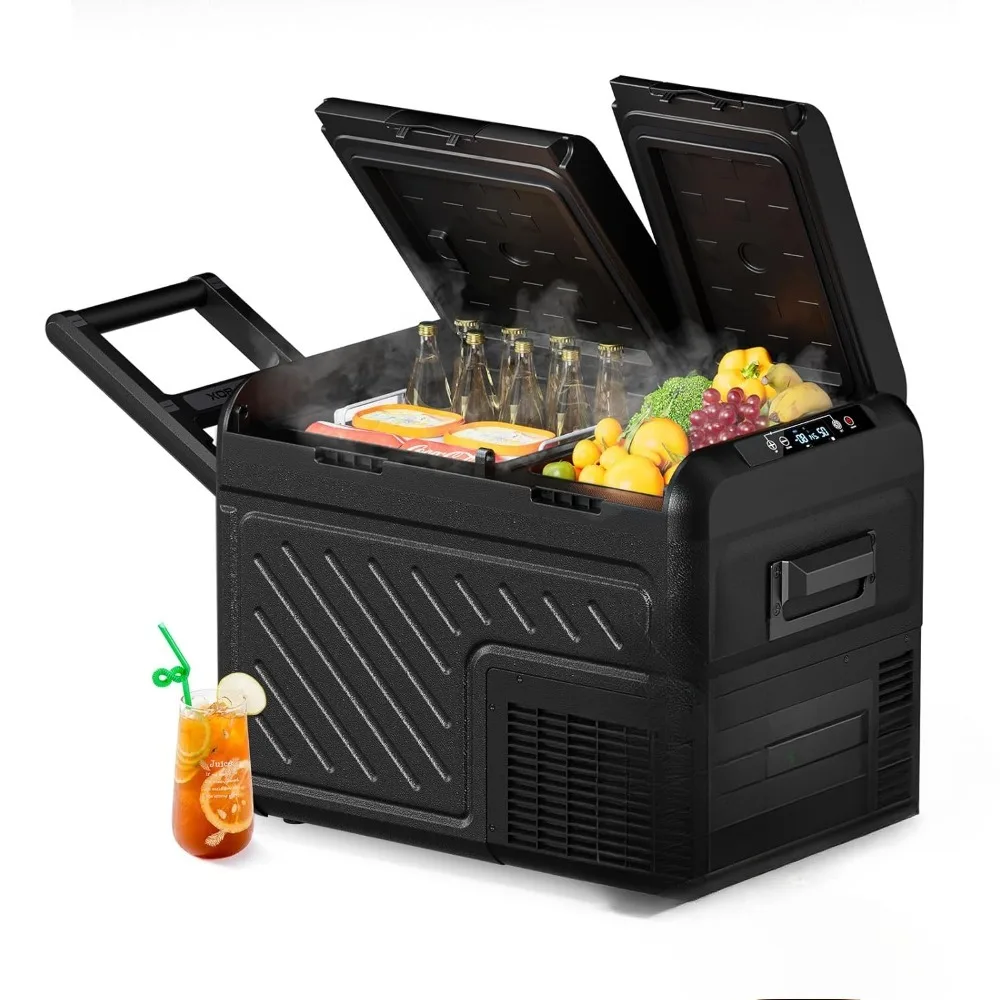 Car refrigerator, double zone car refrigerator, portable refrigerator, cooler, suitable for car, camping, travel and home use