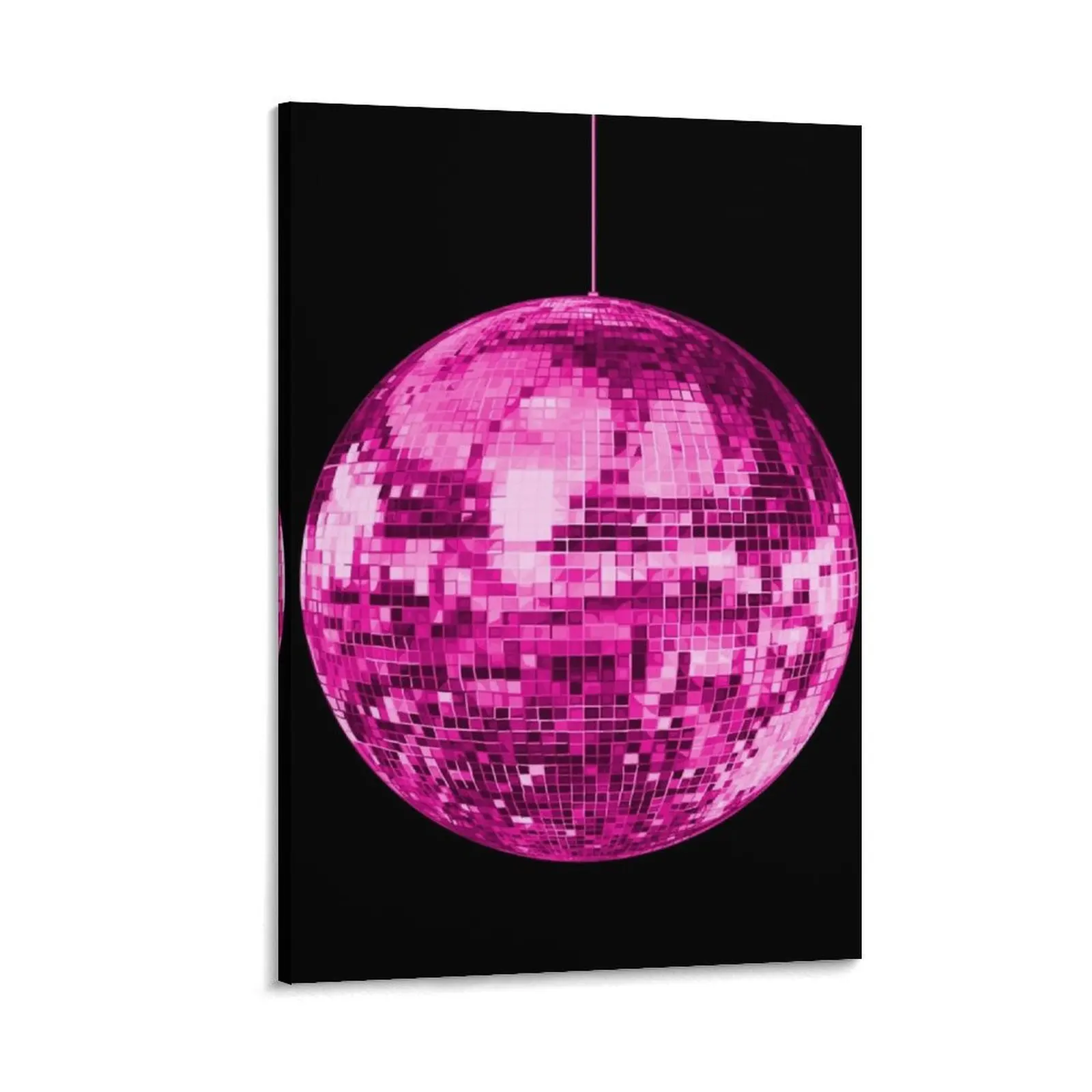 

Pink Vintage Sparkling Disco Ball Canvas Painting korean room decor bedroom decoration room decorations for men