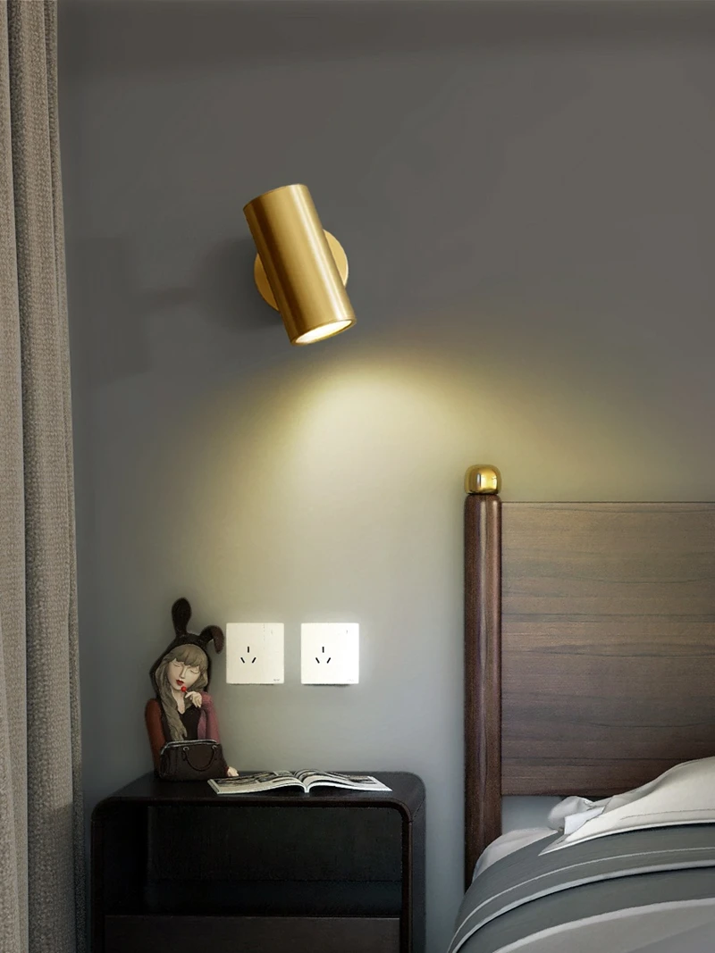 Brass adjustable direction spotlights are suitable for mural background wall atmosphere decoration bar bedroom