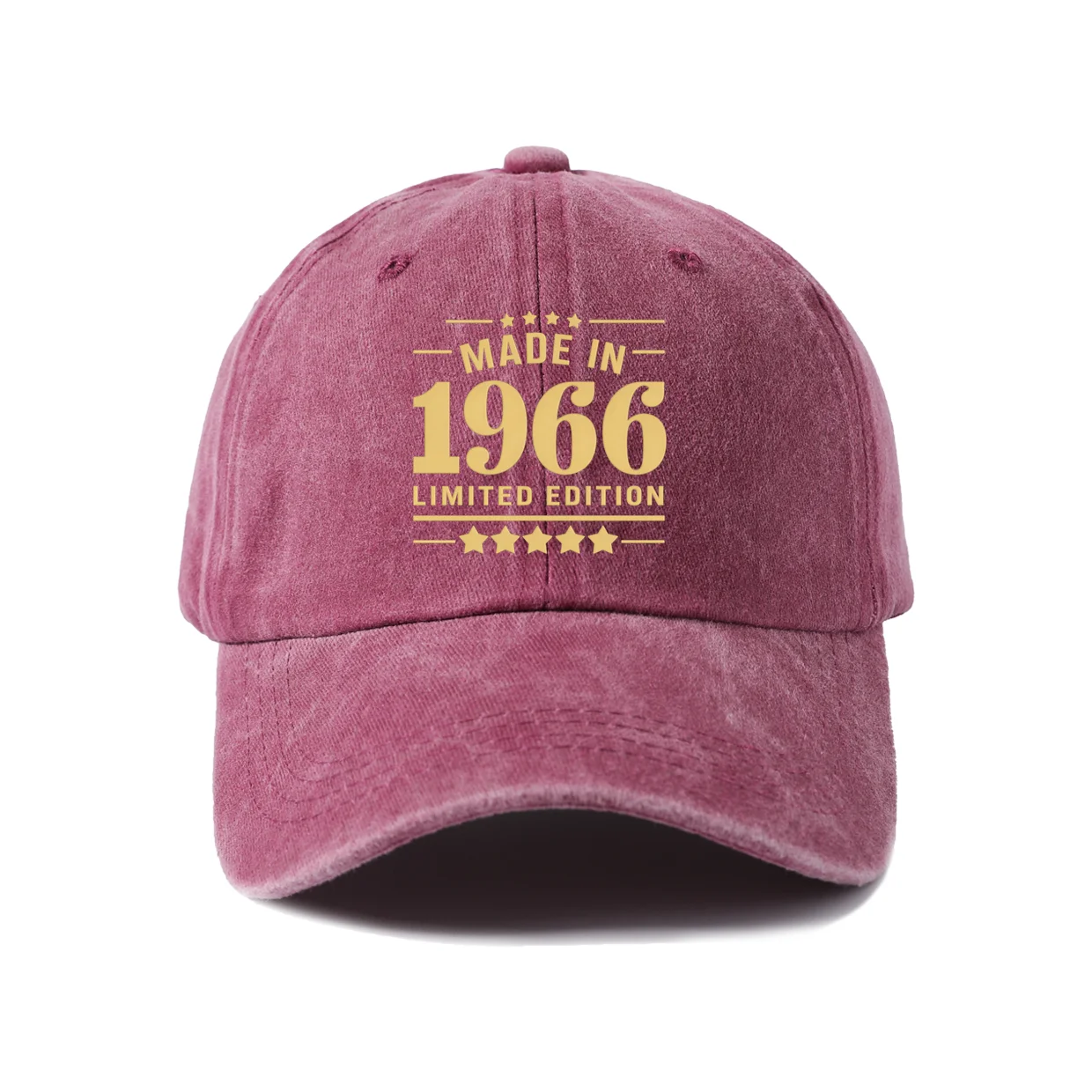 Made In 1966 Limited Edition Graphic Vintage Washed Baseball Cap, Adjustable Unisex Dad Hat, Casual Gift