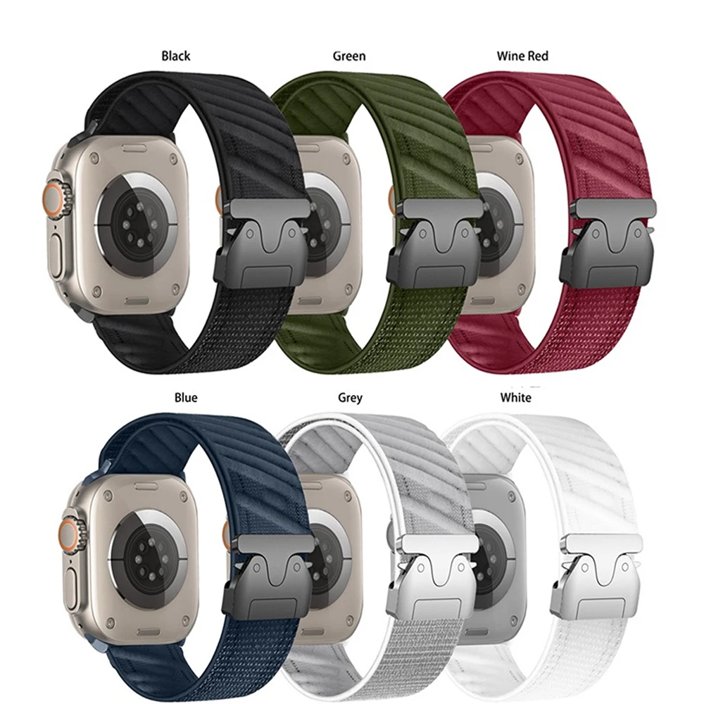 Suitable for Apple Watch 38 40 41mm Nylon Loop Strap Parachute Buckle Diagonal IWatch 1-10 Series Sports Wristband 42 44 45 49mm